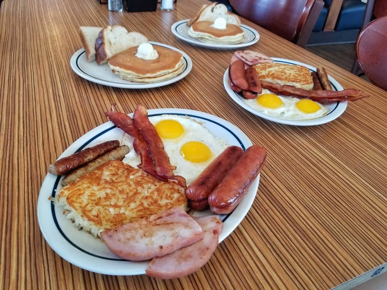 ihop breakfast platters on table