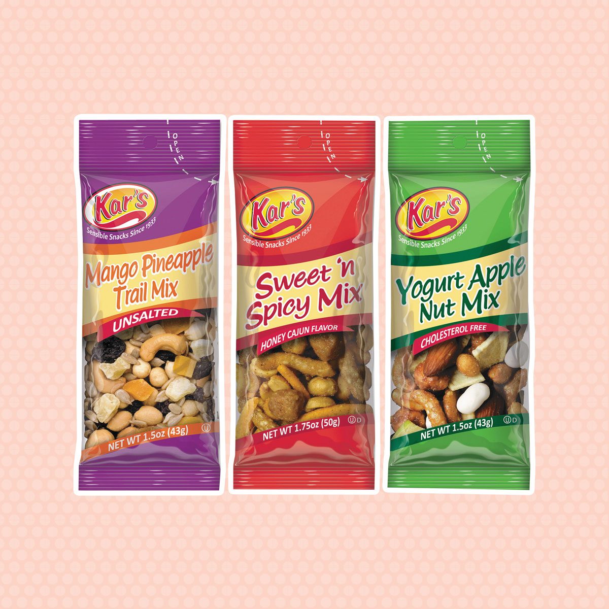 Kar's Trail Mix Variety Pack, Assorted Flavors, 24/Box