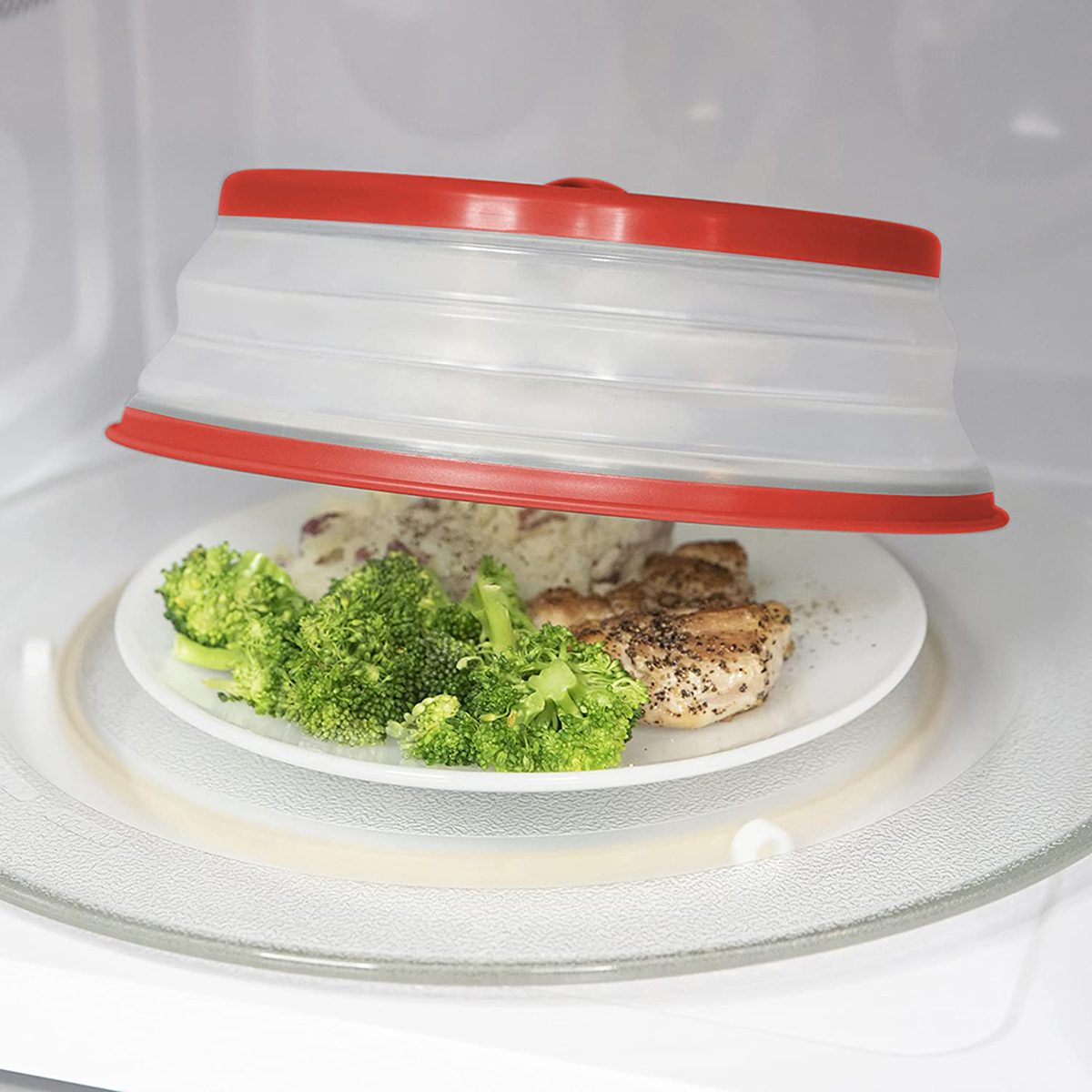Collapsible Microwave Cover - A cover for use in the microwave