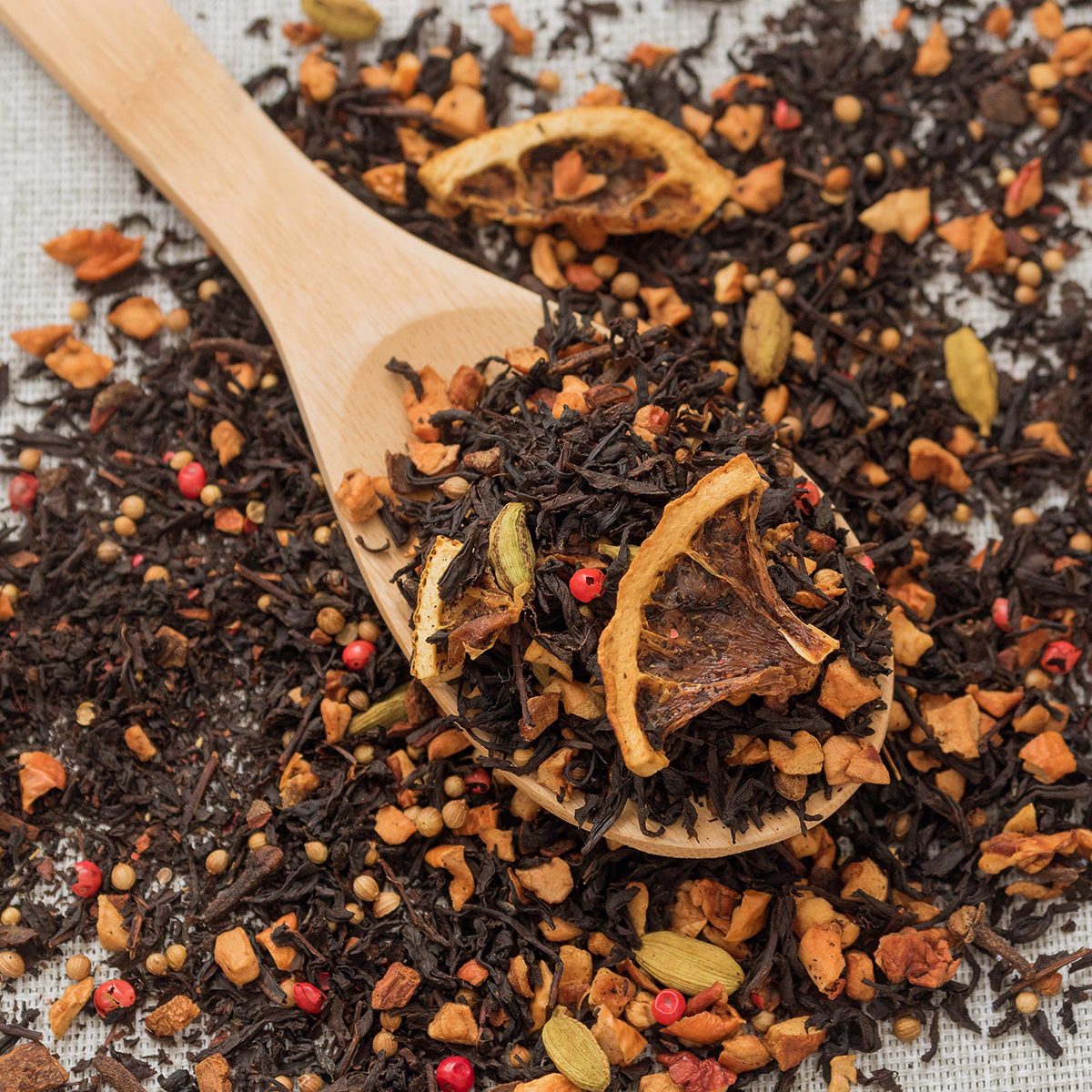 Loose leaf tea with dried oranges