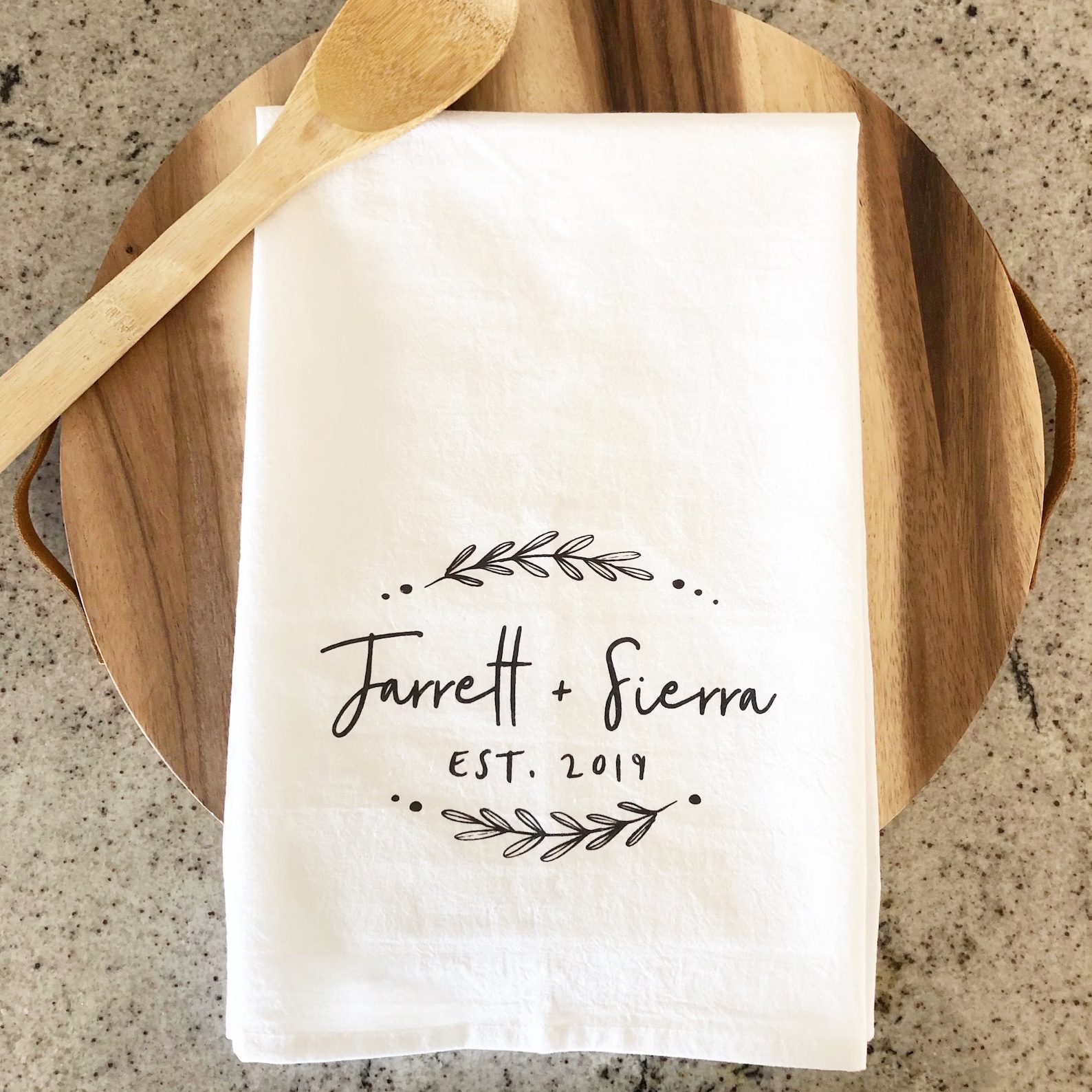 Custom Printed Kitchen Towel for the Cooking Couple