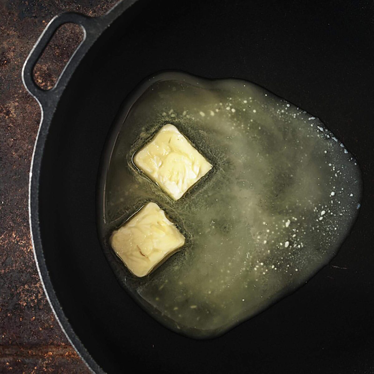 Melting butter in a skillet