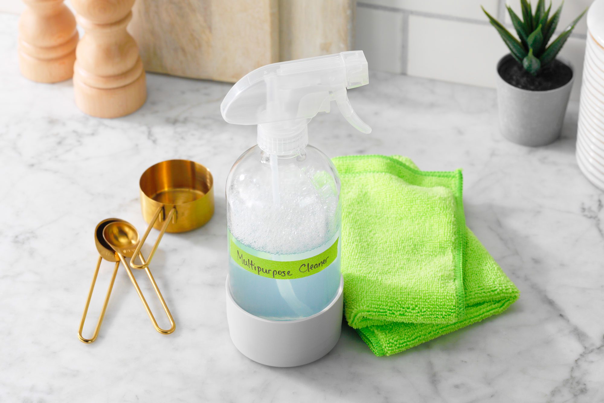 W Home Soap Dispensing Dish Brush, Multi-purpose, Safe for Non