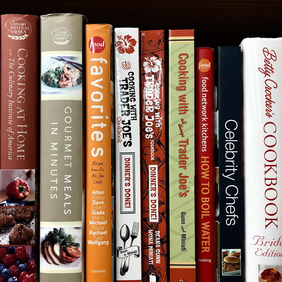 Row of cookbooks