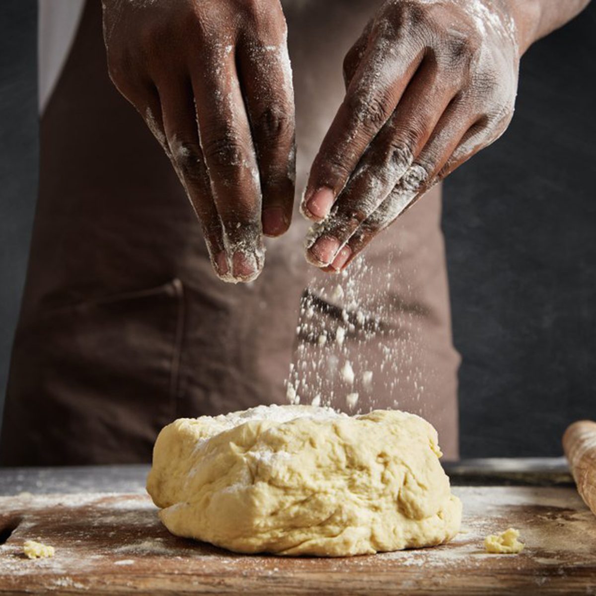 Flouring dough