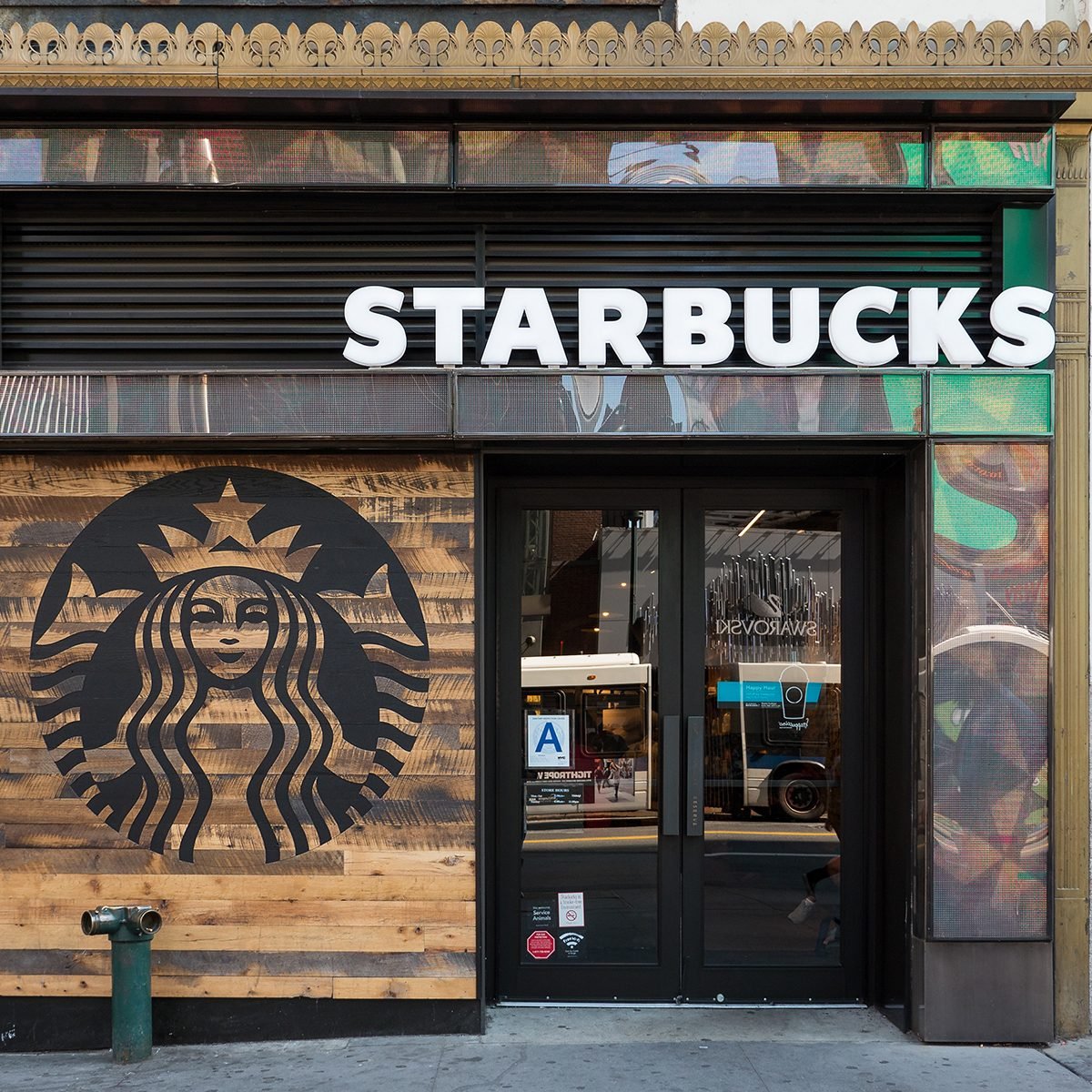 NEW YORK CITY - MAY 2015: Starbucks store. Starbucks is the largest coffeehouse company in the world.; Shutterstock ID 290145842; Job (TFH, TOH, RD, BNB, CWM, CM): TOH