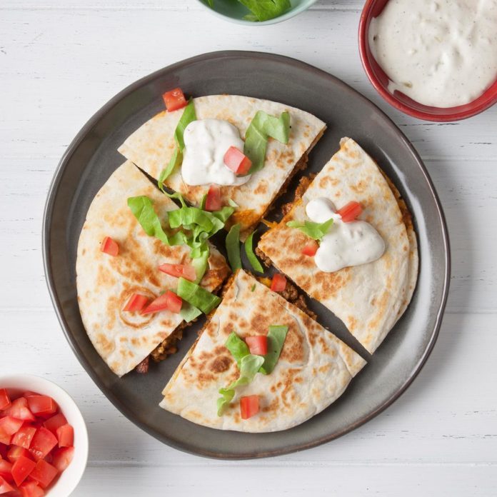 May: Cheeseburger Quesadillas 