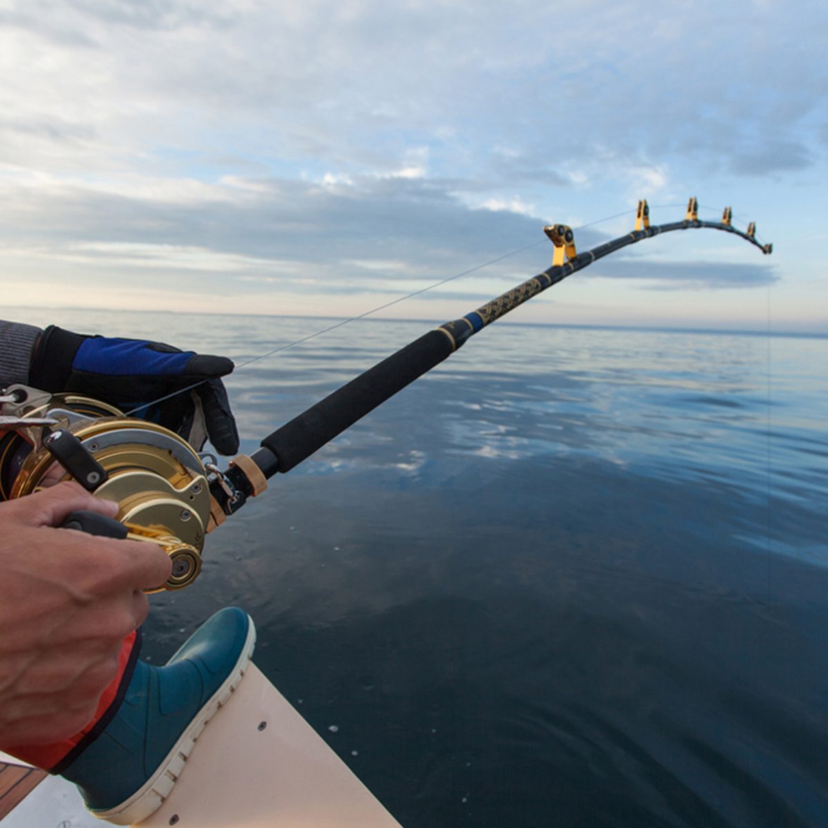 man fishing on a big game fishing trip