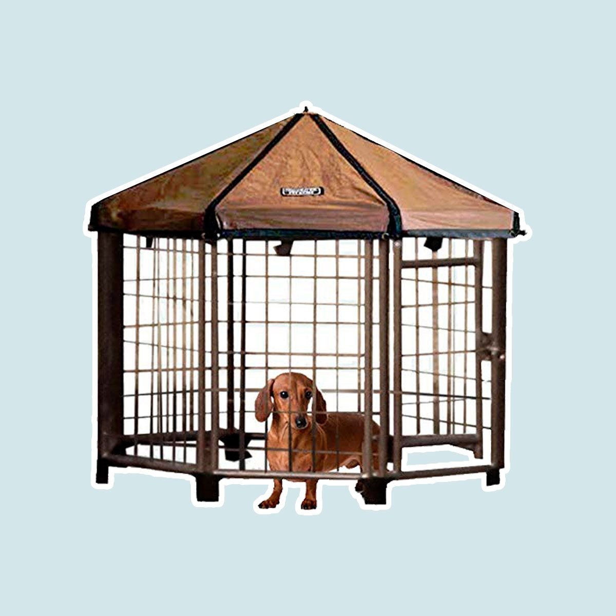 Advantek Pet Gazebo Outdoor Dog Kennel with Reversible Cover