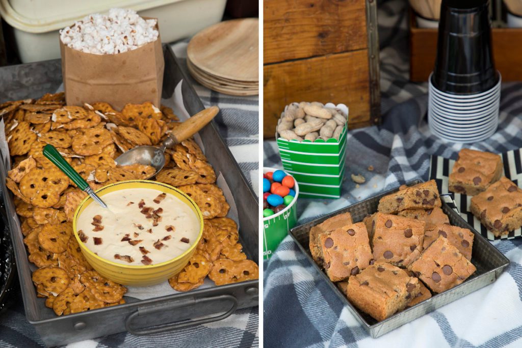 snacks;pretzels;dip;bars;cookies;tailgaiting