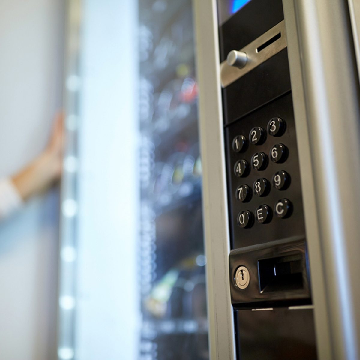 woman at vending machine