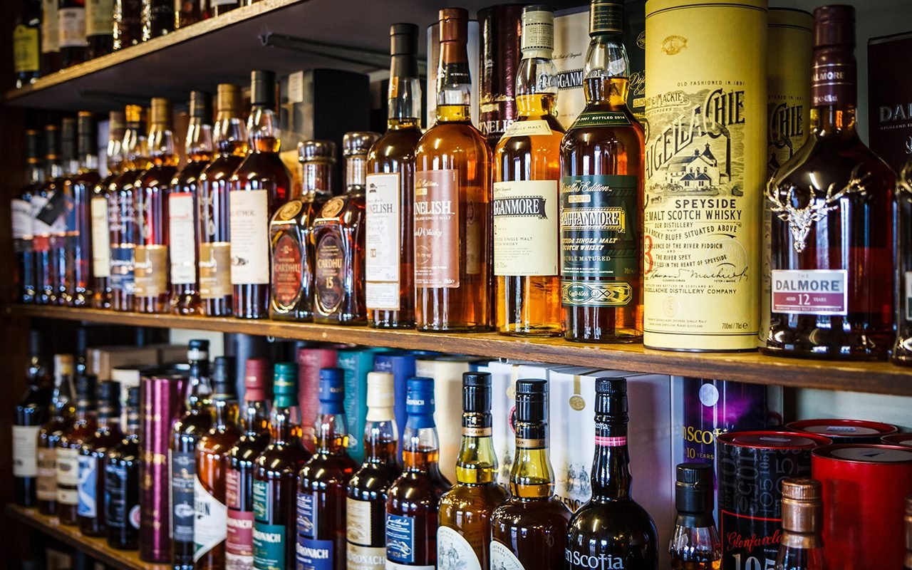 https://www.tasteofhome.com/wp-content/uploads/2019/08/bottles-of-scotch-whiskey-on-shelf-shutterstock_283026071.jpg