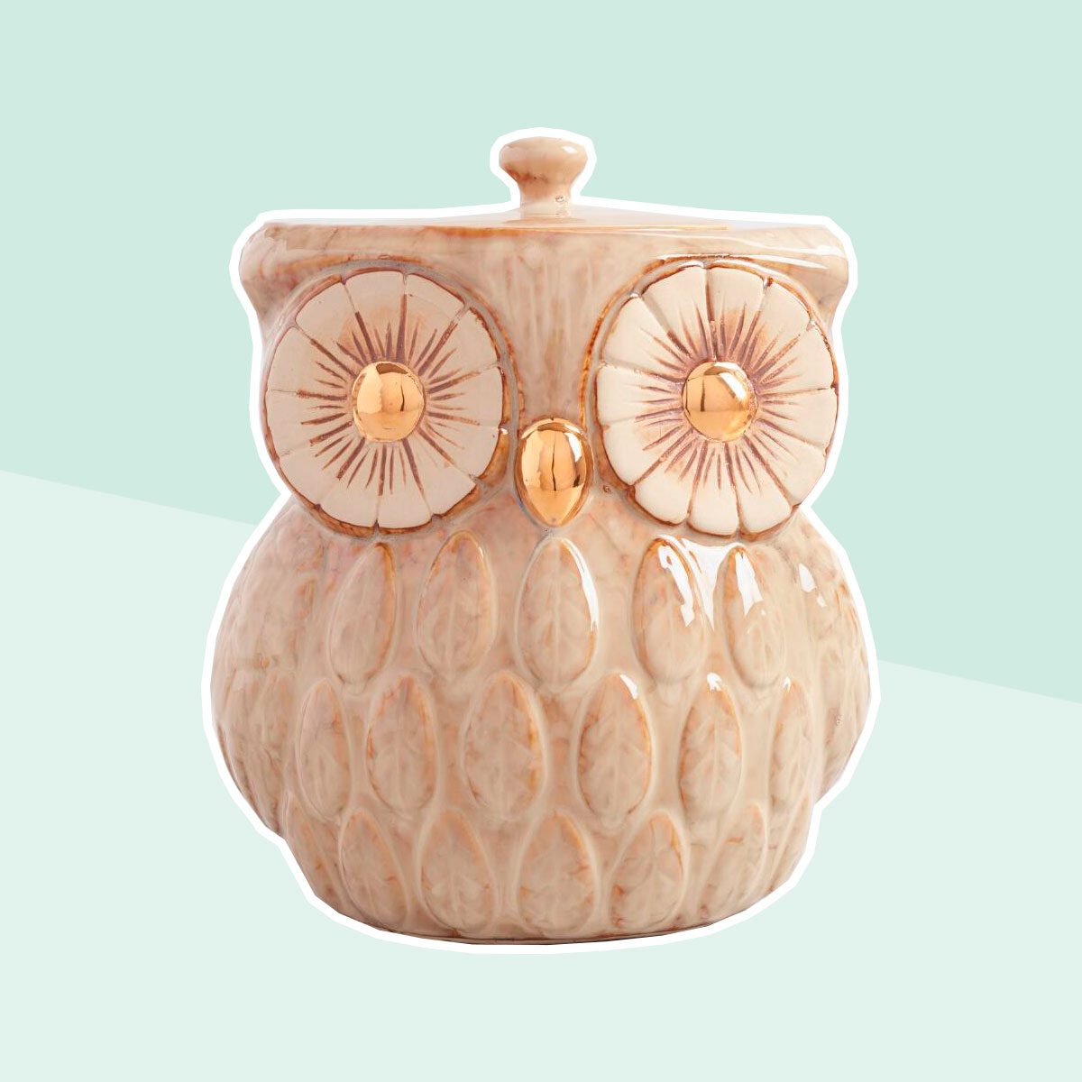 Metallic Owl Cookie Jar