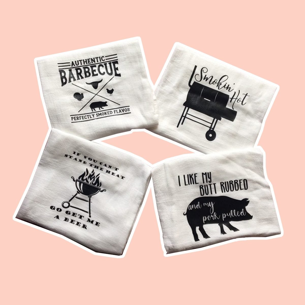 BBQ themed kitchen towels/funny bbq kitchen towels for dudes/Fathers Day/bachelor gift/ adult kitchen humor/ gifts for him