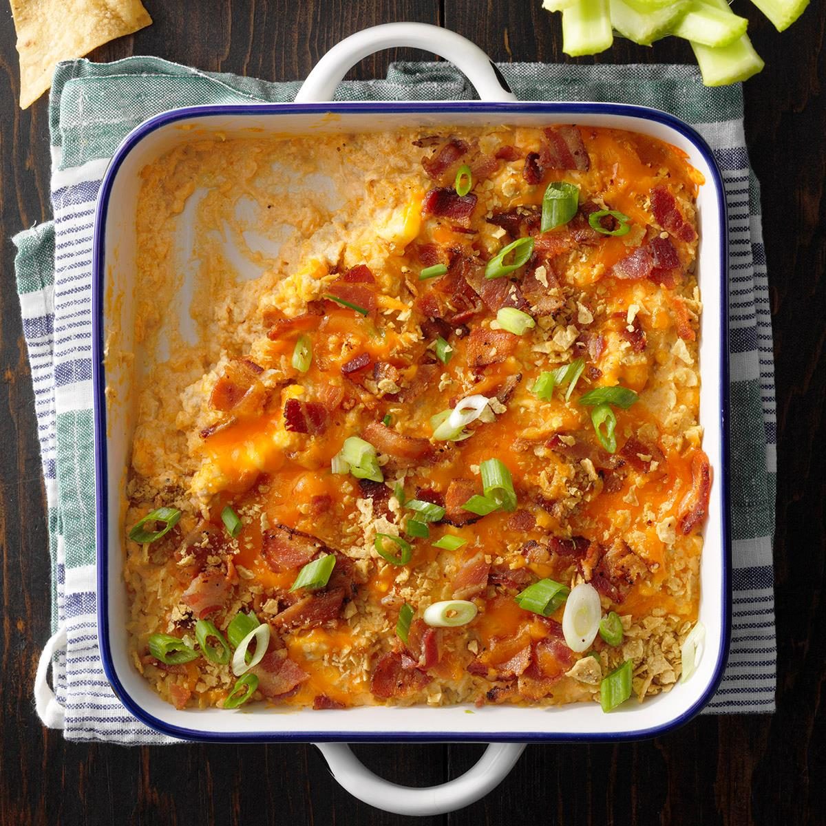 Bacon Buffalo Chicken Dip Recipe How To Make It Taste Of Home