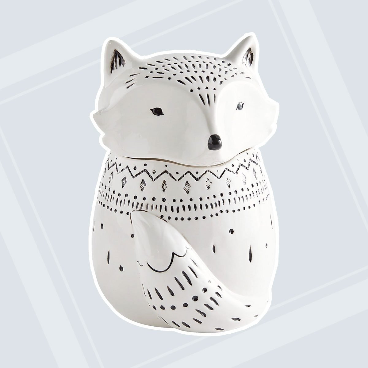 Black & White Fox Cookie Jar