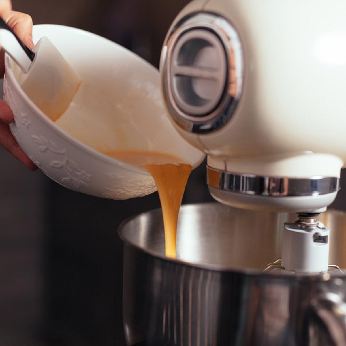 Adding liquid to a stand mixer