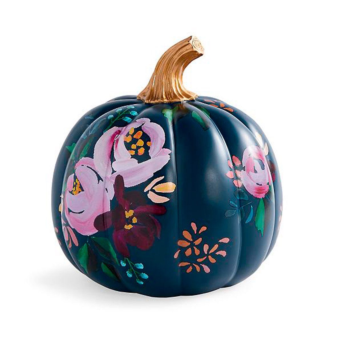 floral design on a pumpkin