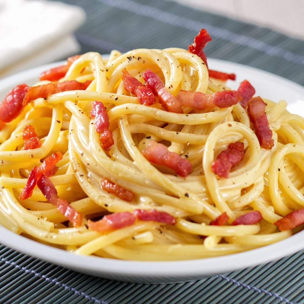 Bucatini Carbonara; Shutterstock ID 218817367; Job (TFH, TOH, RD, BNB, CWM, CM): Taste of Home