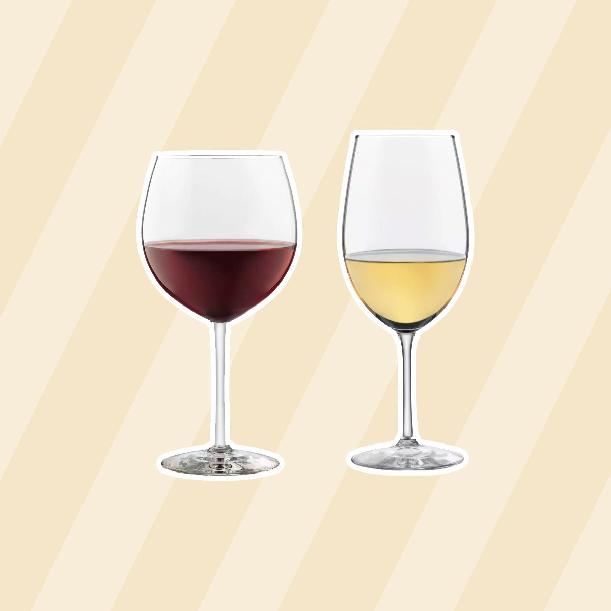 Red and White Wine glasses