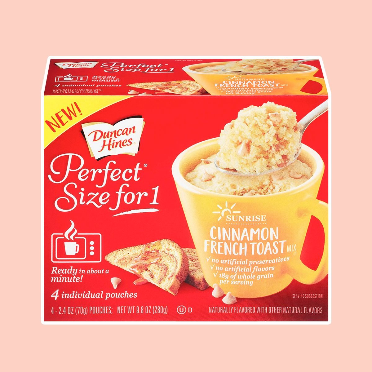 Duncan Hines Perfect Size for 1 Breakfast Muffin & Cake Mix, Cinnamon French Toast