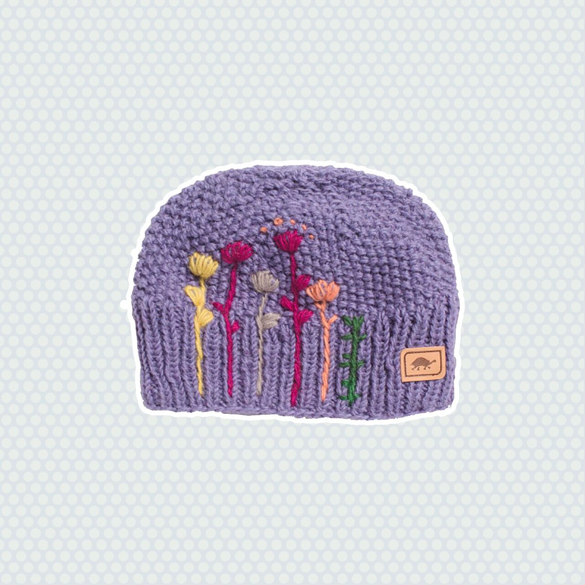 Turtle Fur Embroidered Lavender Hat