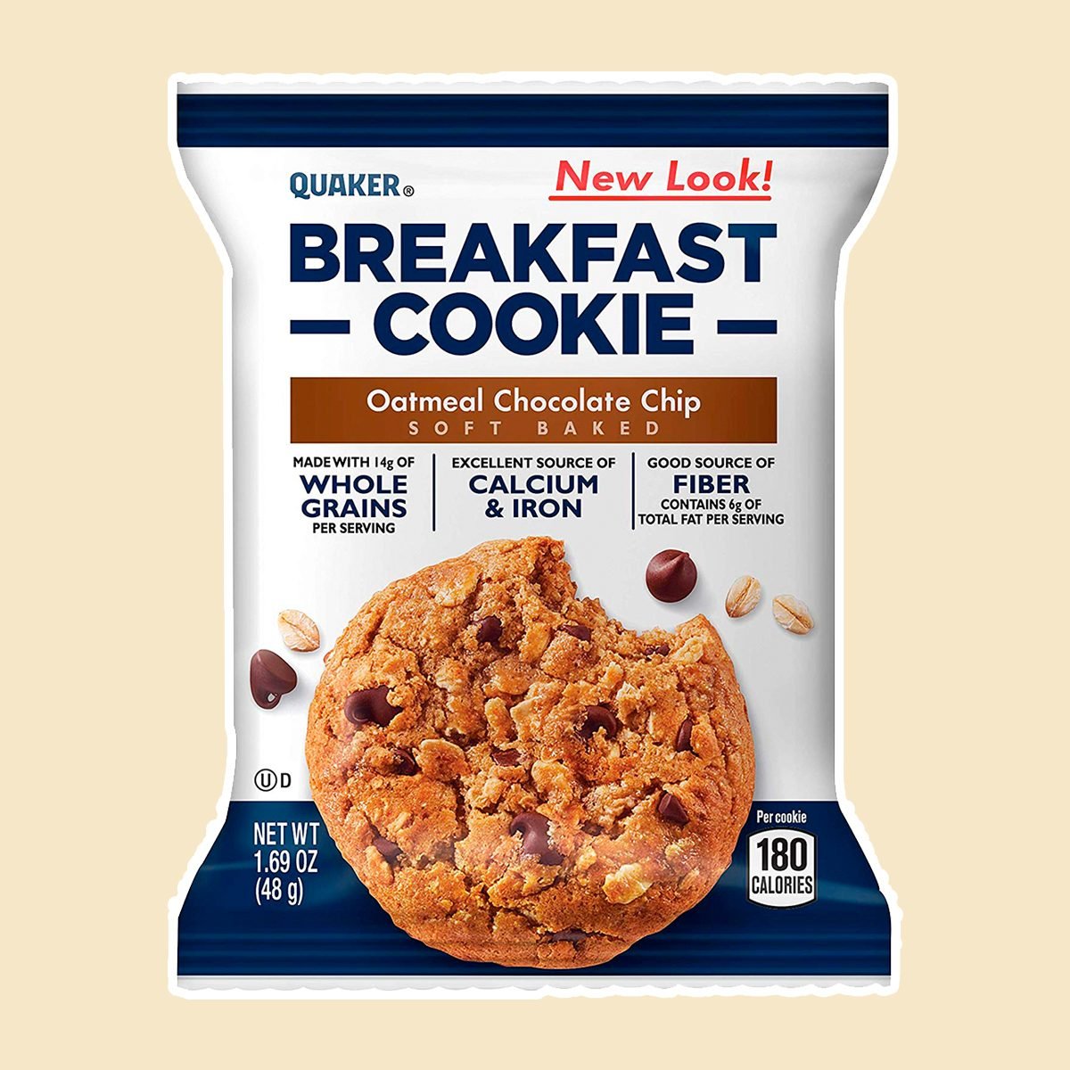 Quaker Breakfast Cookies, Oatmeal Chocolate Chip, 6 Cookies Per Box,net weight 10.1 ounce(288g), (Pack of 6)