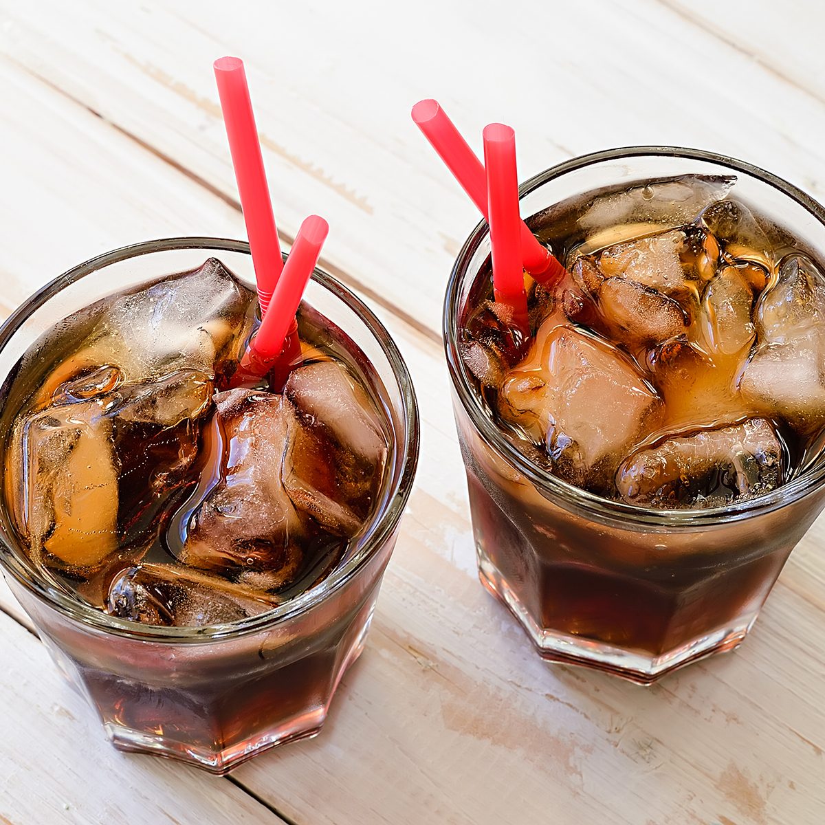 Cold soda iced drink in a glasses