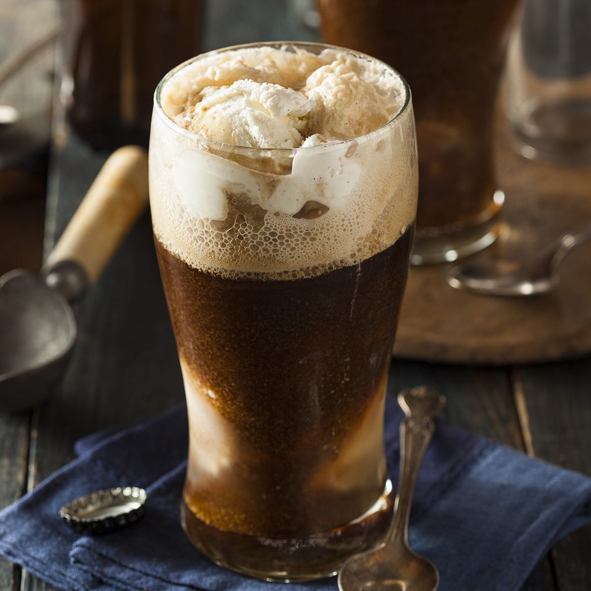 Frozen Dark Stout Beer Float with Ice Cream