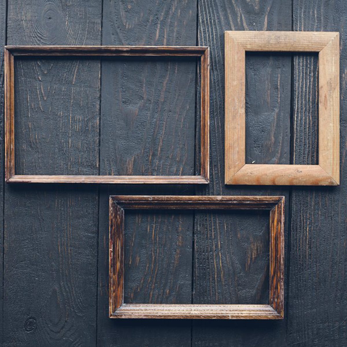 Empty wood frames