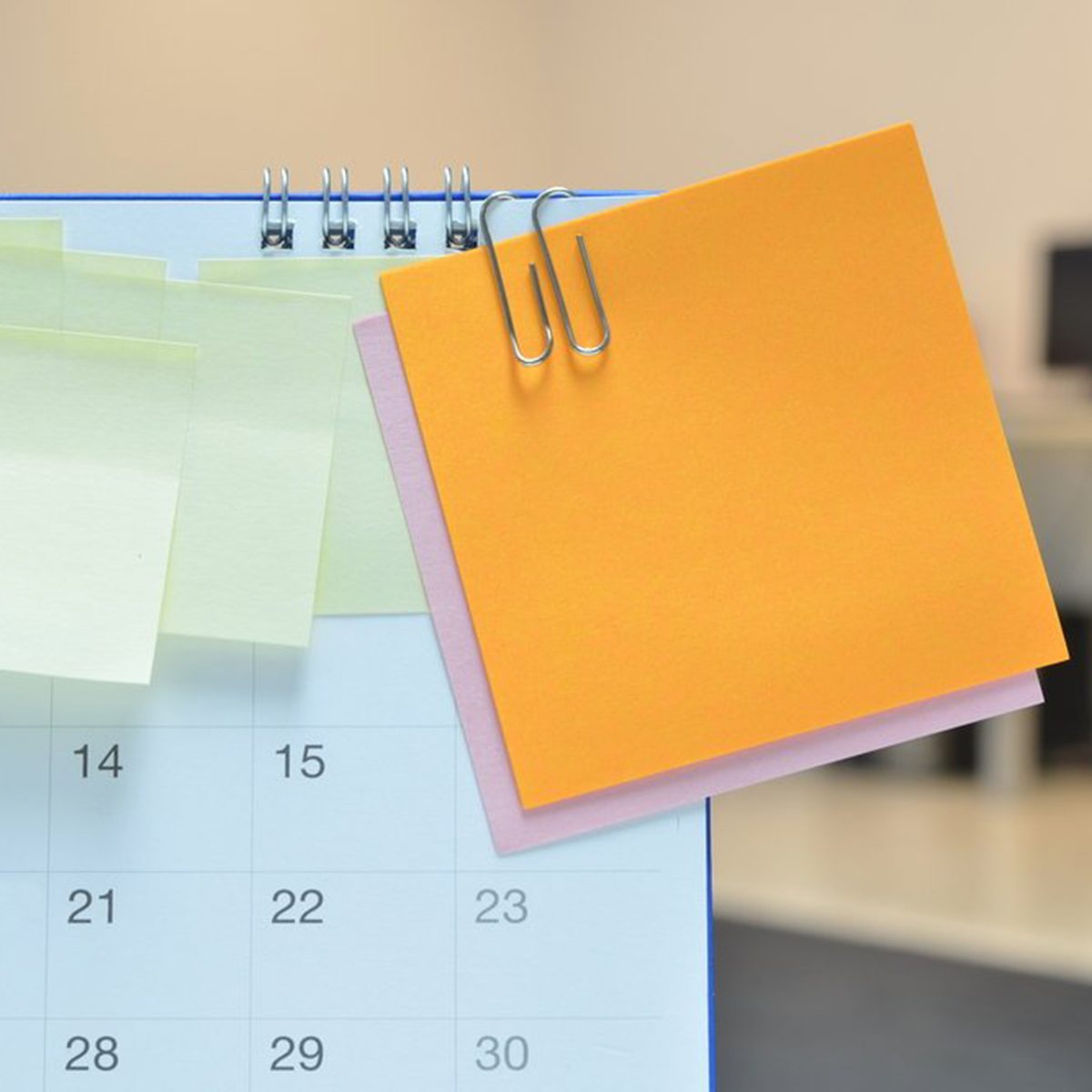 Post-it notes on calendar