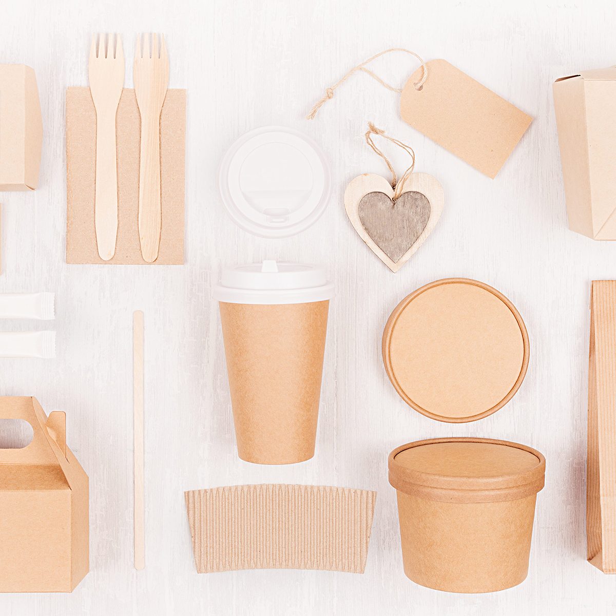 Planet-friendly take-out containers and utensils