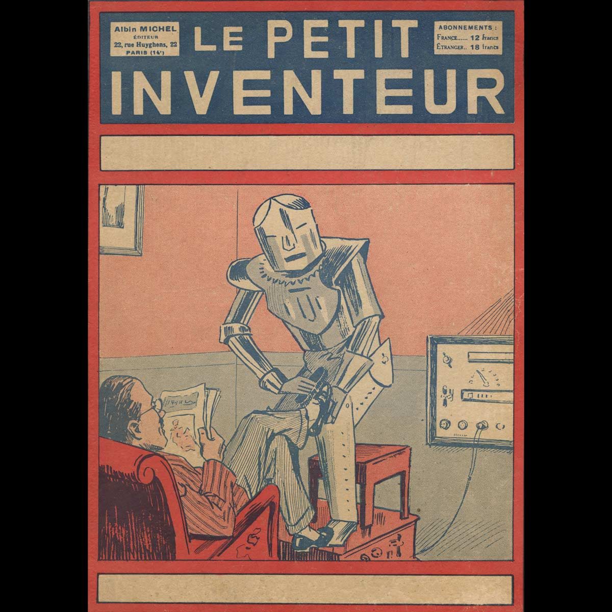 Illustration-depicts-a-robot-servant-helping-a-man from 1929