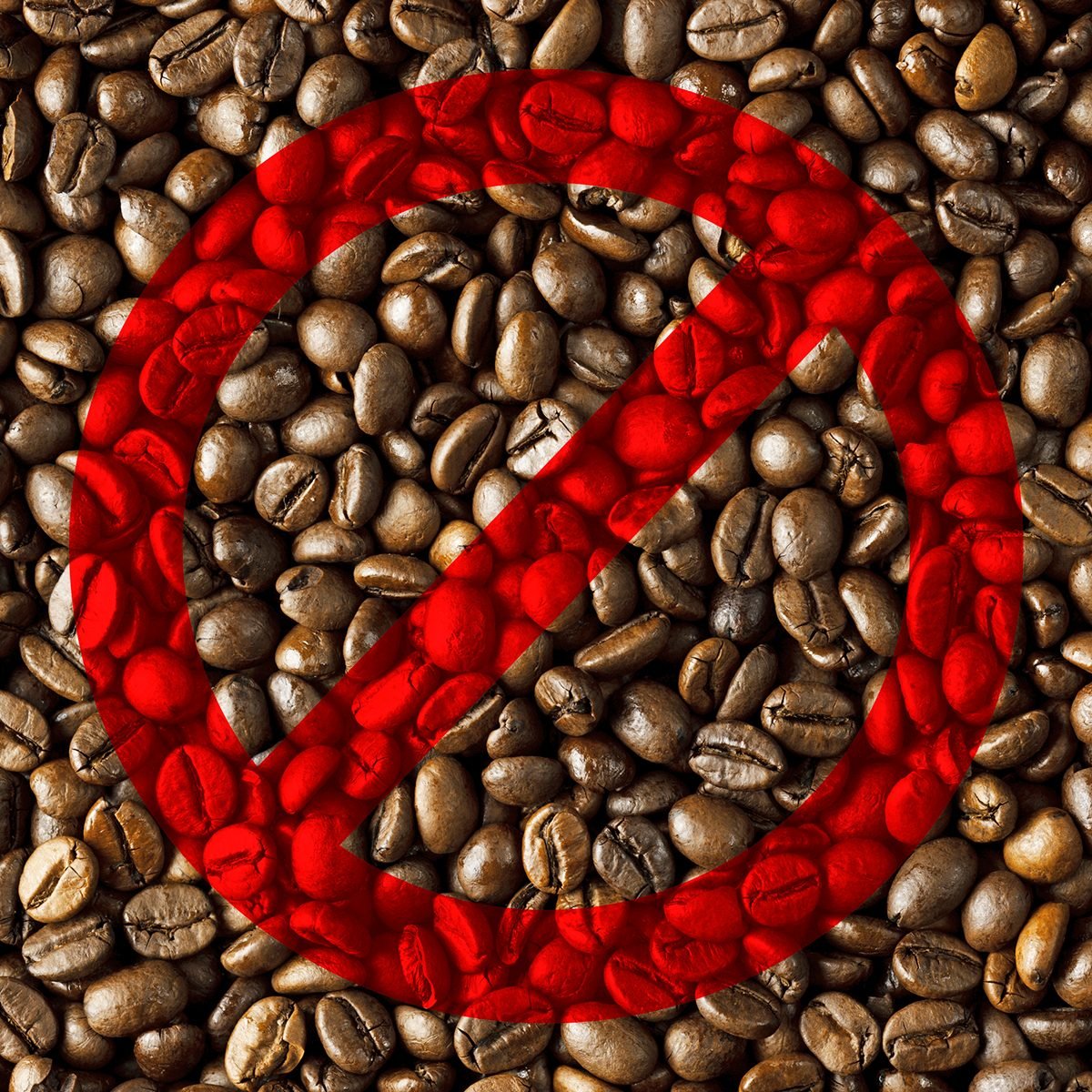 Coffee beans with the no symbol over them