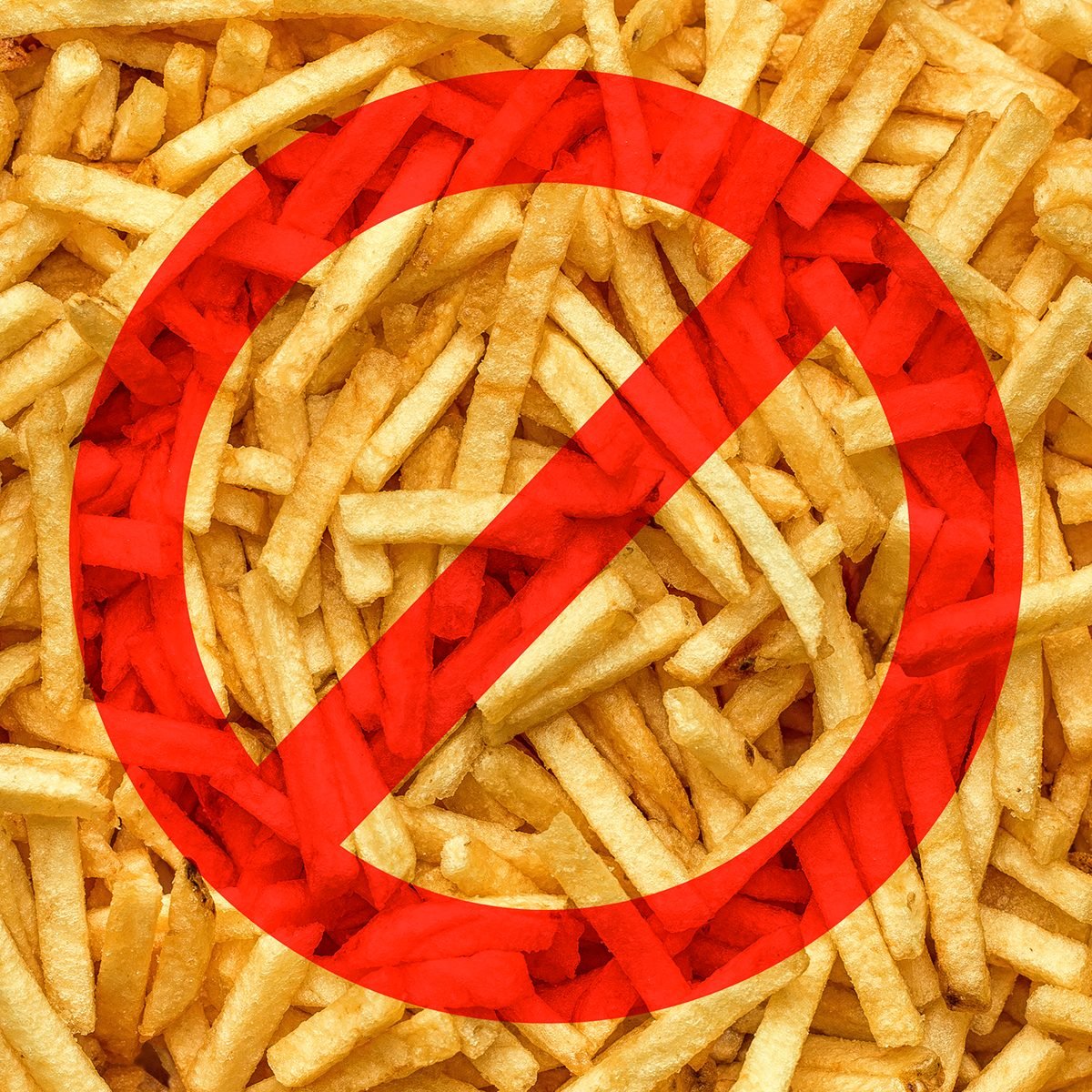 Fries with the no symbol over them