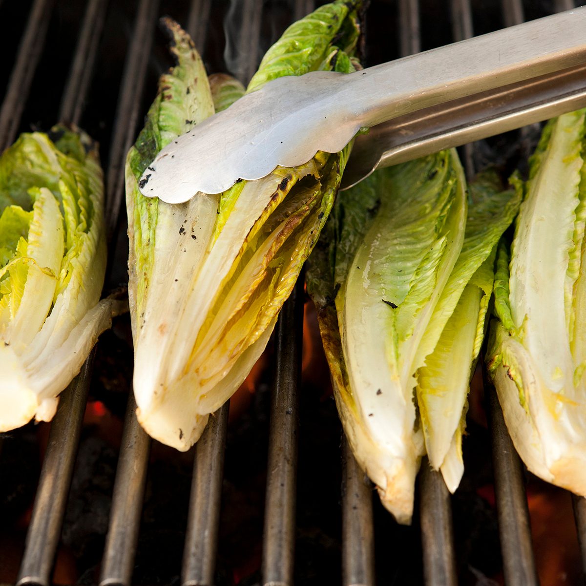 Grilling lettuce