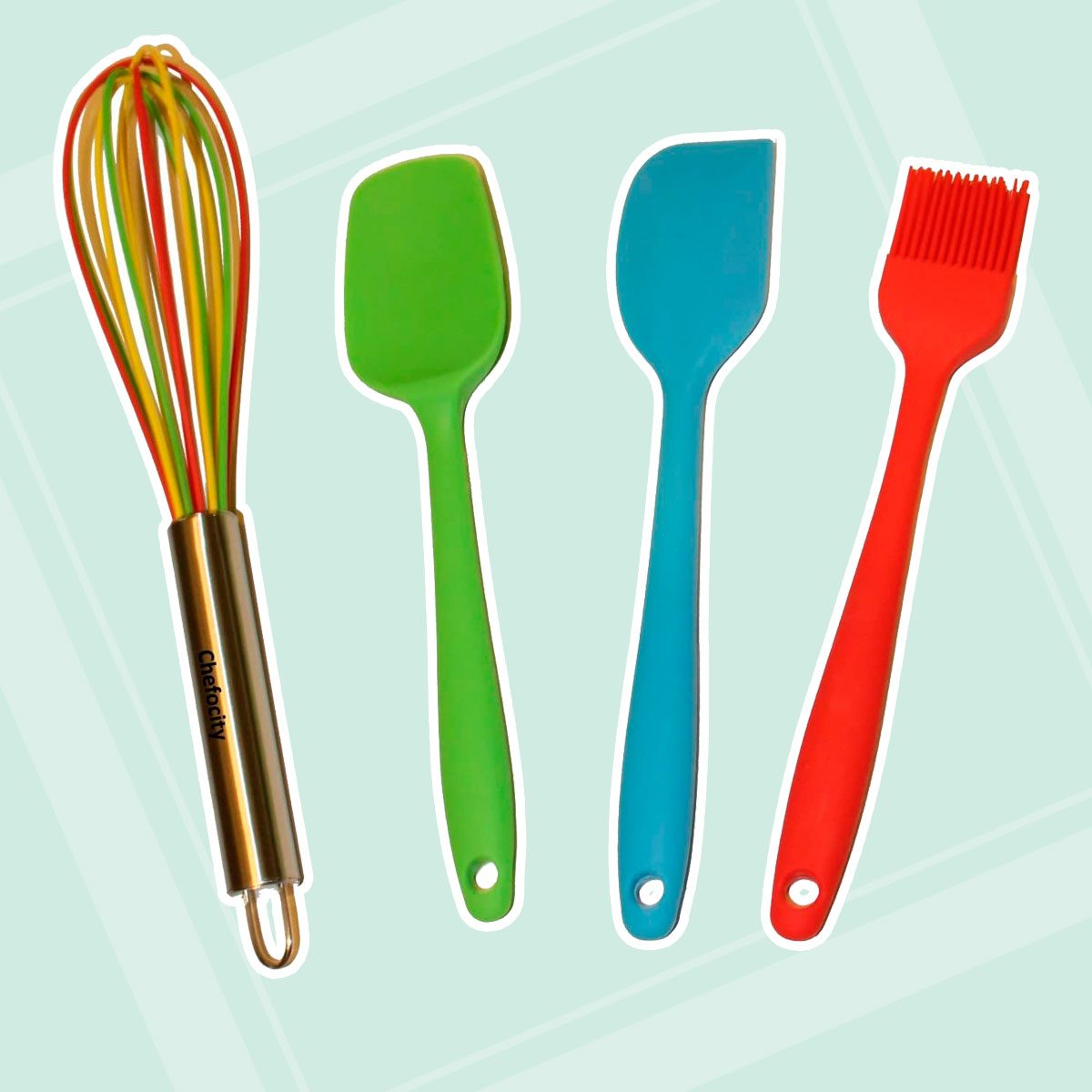 Baker's Secret Silicone Whisks 8 10 Set of 2, Heat Resistant, Stainless  Steel Handles, kitchen utensil set for Baking Cooking, Ballon Whisks Set -  Red