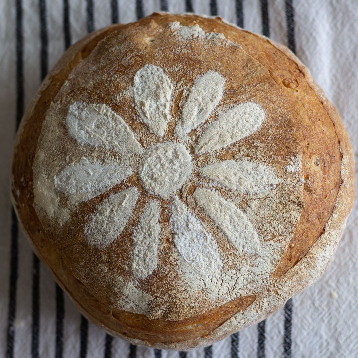 Artisan bread with stencil design
