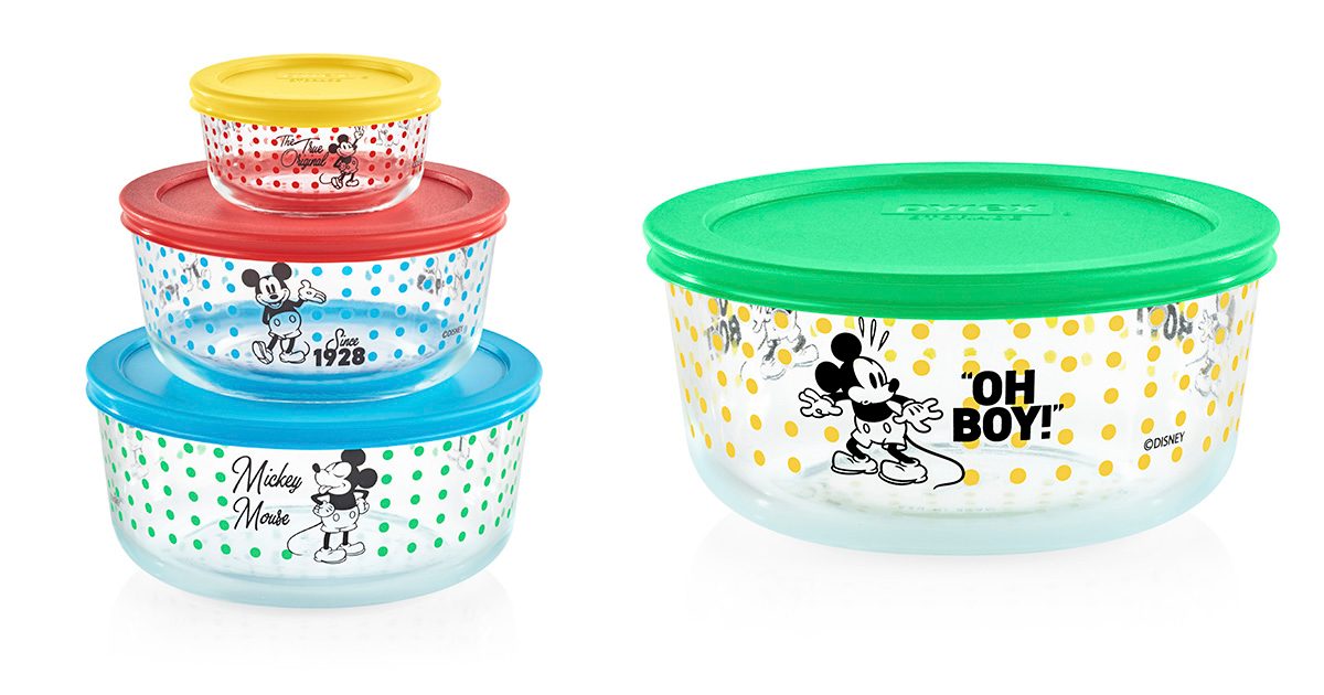 Pyrex 8-Piece Disney Mickey Mouse & Friends Decorated Food Storage
