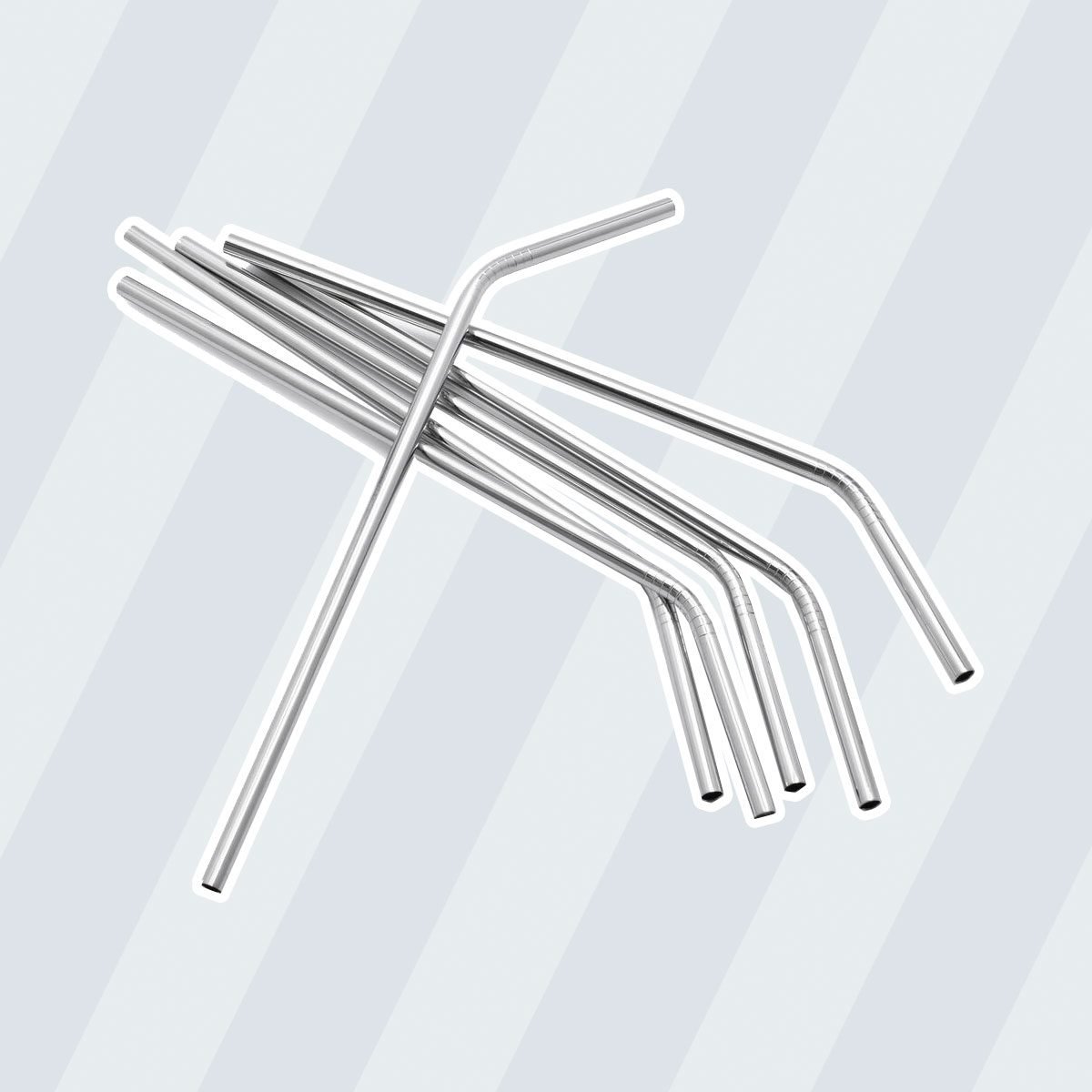 STAINLESS STEEL STRAWS, SET OF 6