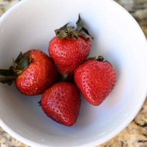 Strawberries after the soak