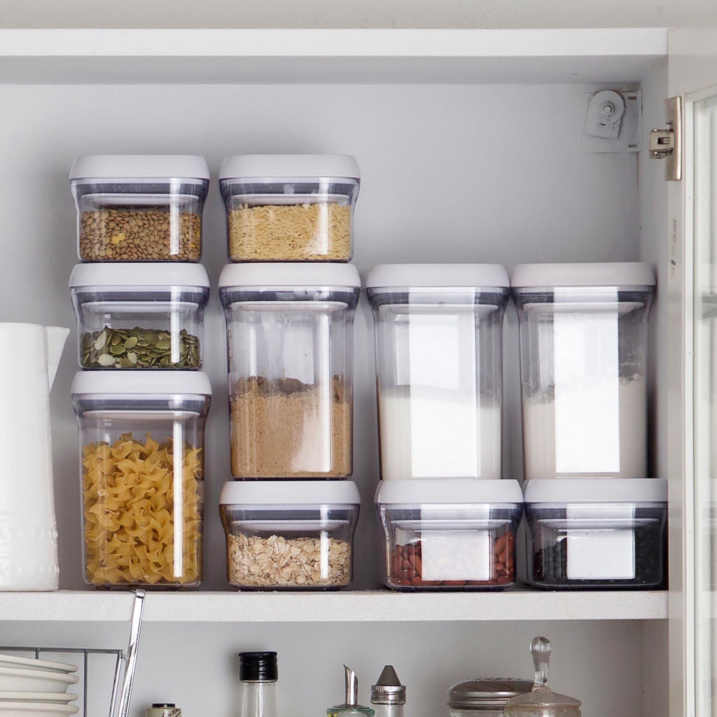 Clear Food Containers for dry foods pantry kitchen organization