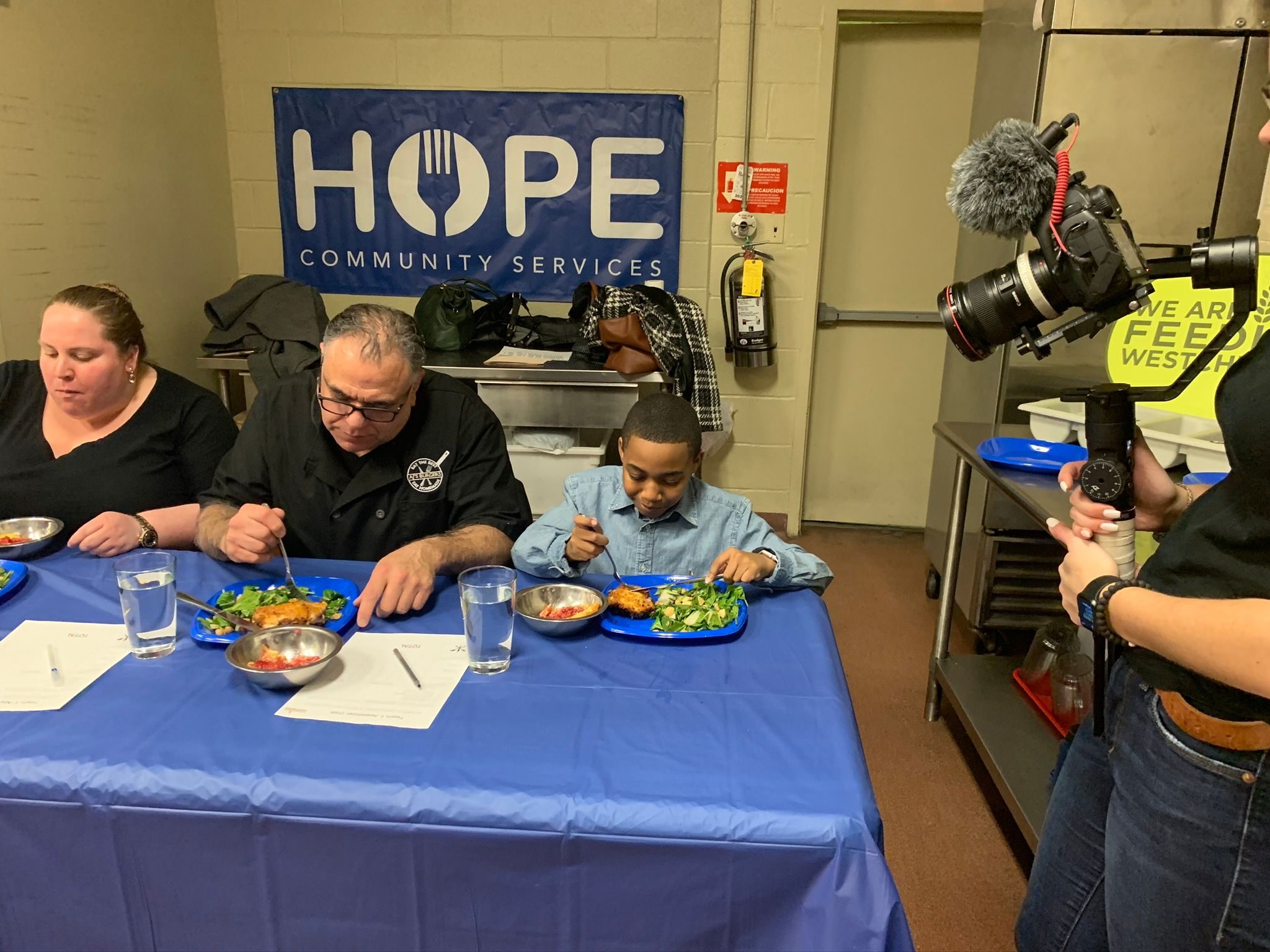 Hope sponsored event, judges trying dishes