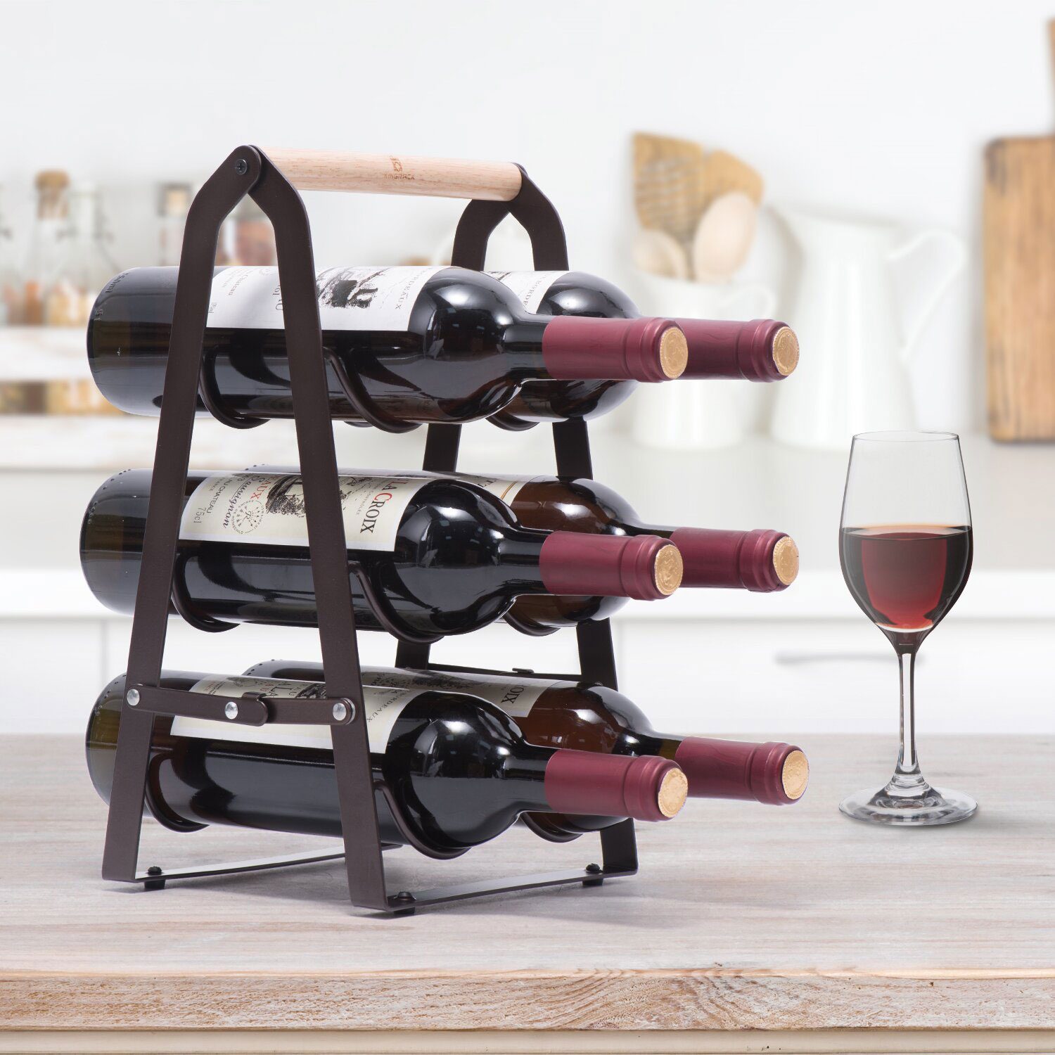 Wall Hanging Wine Glass Holder Easy to Use Spill-Proof Design
