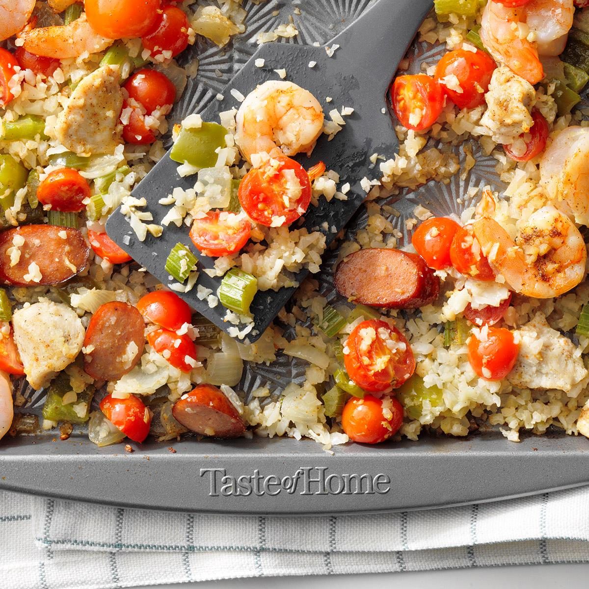 Sheet-Pan Jambalaya with Cauliflower Rice