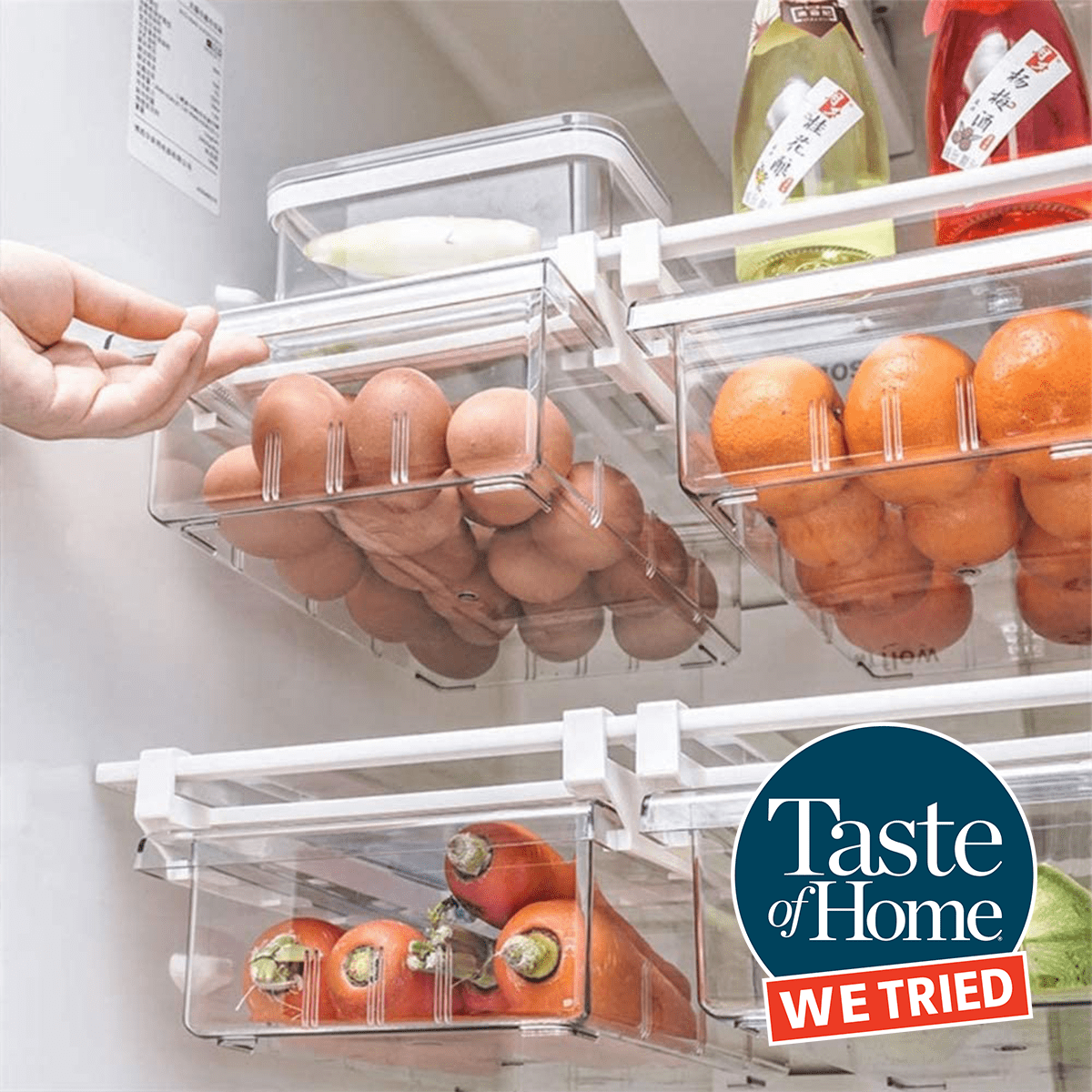 Utopia Home Egg Container With Lid & Handle for Refrigerator, Pack of 2 -  Clear Egg Holder for Kitchen Storage