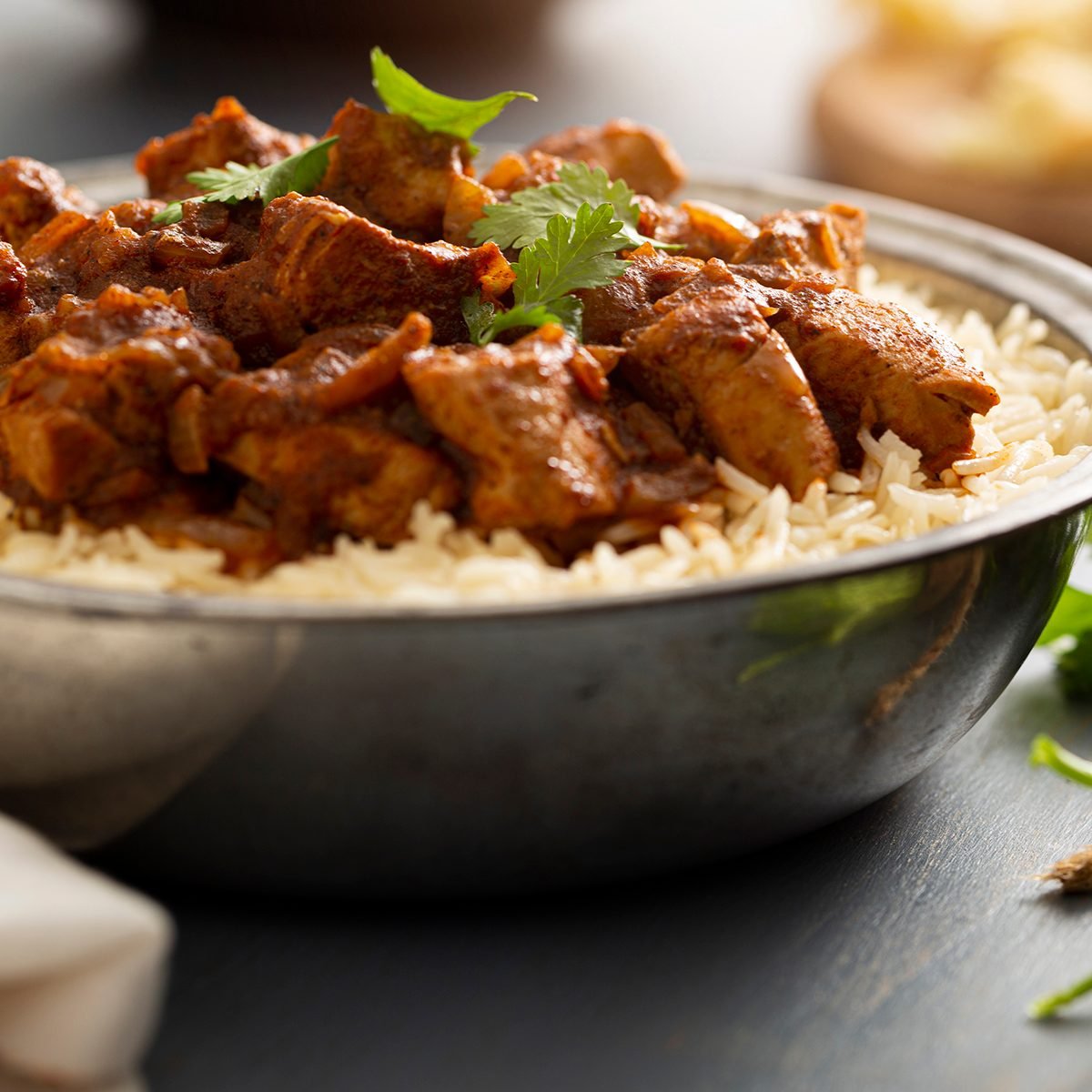 indian main dishes Indian Food Chicken Vindaloo Curry Over Basmati Rice