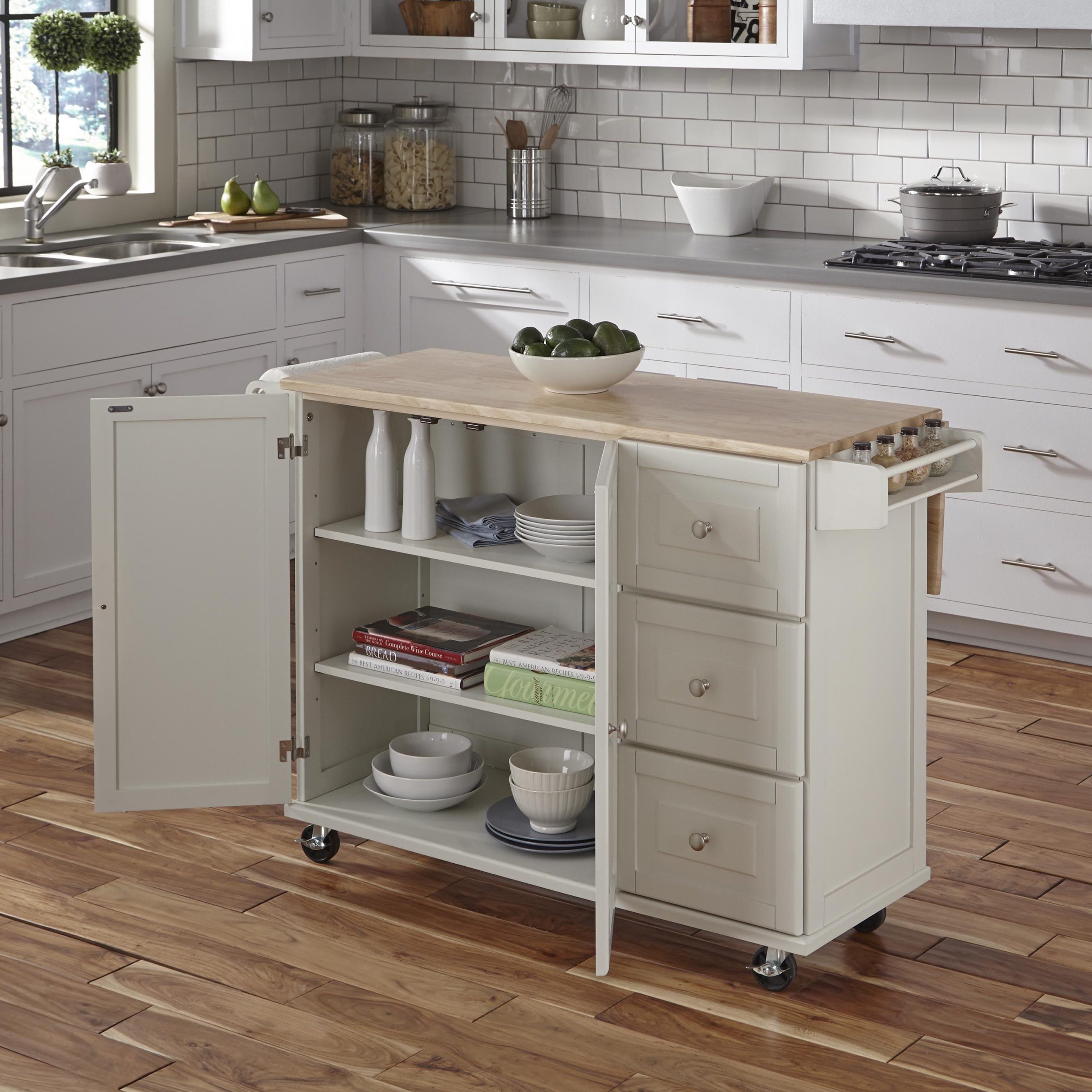  Home Aesthetics Rolling Kitchen Island Cart with