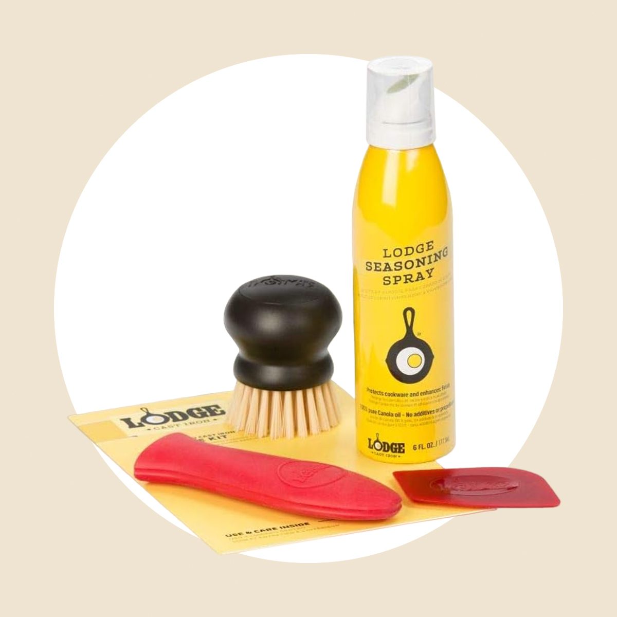 Cast Iron Cleaning Kit with Chainmail Scrubber & Pan Scraper Ergonomic  Grip Hom