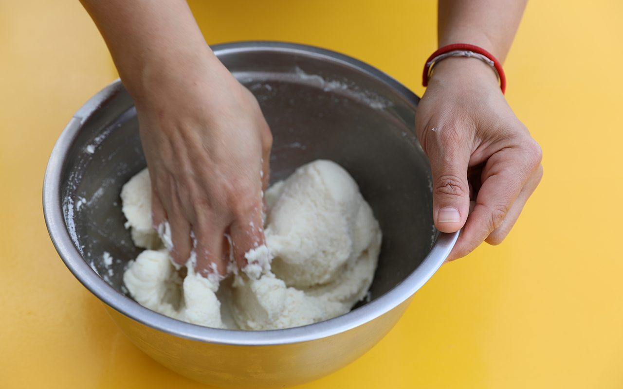 Kneading how to make arepas